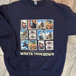 Navy Graphic John Wayne  western  sweatshirt